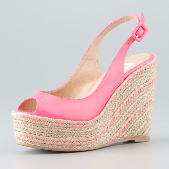 Valentino Shoes - Valentino patent chevron espadrille wedges 40.5